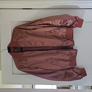 Blush Satin Lulus Bomber Jacket Size L